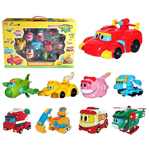 WHFMATPQB Gogo Dinosaur Resources Manager Juego De 9 Piezas para Mini Juguetes De Plástico para Niños La Creatividad Se Transforma En Un Robot Dinosaurio Regalos Navideños Regalo De Cumpleaños