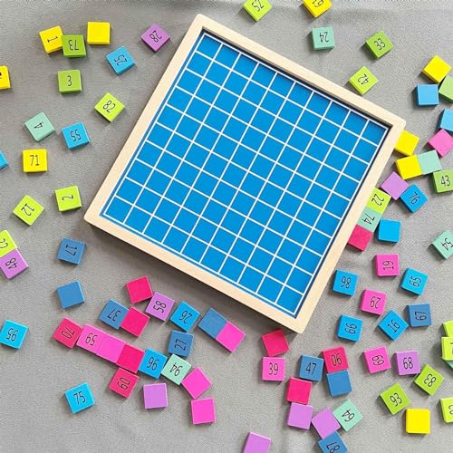 Whrcy Montessori Cien Consejo - Coloridos Juegos de Multiplicación de Madera | Juegos de aprendizaje de números consecutivos del 1 al 100, Juegos educativos para Los 4 Años en Clase en la Temporada