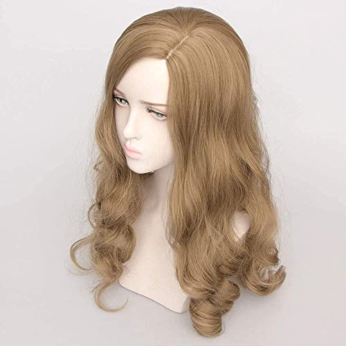 Wigs European and Female Long Side Curls Divided Rose Net Wig 64CM