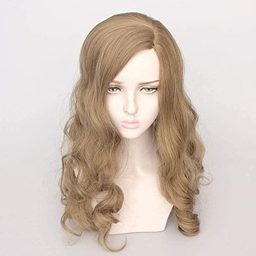 Wigs European and Female Long Side Curls Divided Rose Net Wig 64CM