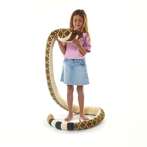 Wild Republic Jumbo Serpiente de peluche crótalo diamante occidental o cascabel diamantina del oeste (Crotalus atrox), Peluche, 280 cm