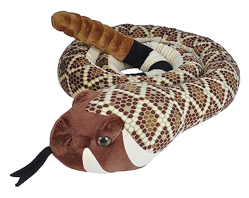 Wild Republic Jumbo Serpiente de peluche crótalo diamante occidental o cascabel diamantina del oeste (Crotalus atrox), Peluche, 280 cm