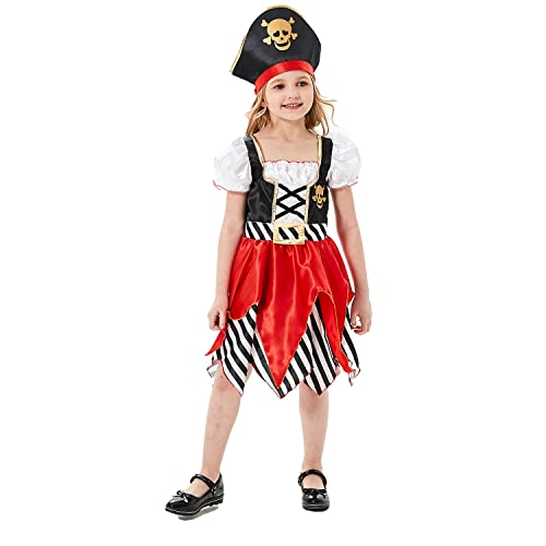 Wilin Girls Pirate Clothing Pirate Princess infantiles Clothing Pirate role play Clothing suit 7-9 años