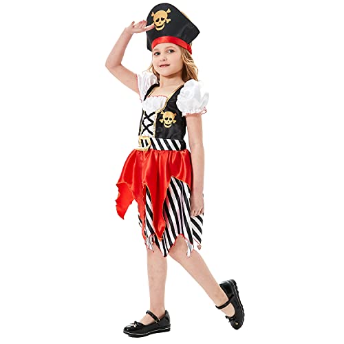 Wilin Girls Pirate Clothing Pirate Princess infantiles Clothing Pirate role play Clothing suit 7-9 años