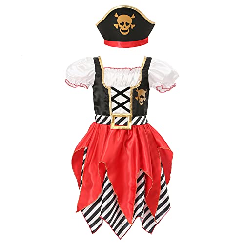 Wilin Girls Pirate Clothing Pirate Princess infantiles Clothing Pirate role play Clothing suit 7-9 años