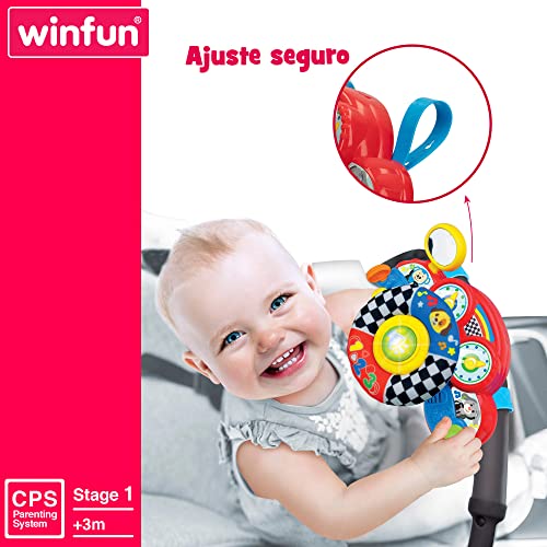 Winfun 46879 - Volante bebé con luz y sonido, Juguetes y accesorios para bebés interactivo, regalos para carro o cuna