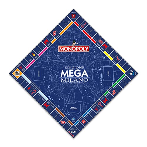 Winning Moves, Monopoly edición Mega ciudad metro de Milán. 2-6 jugadores