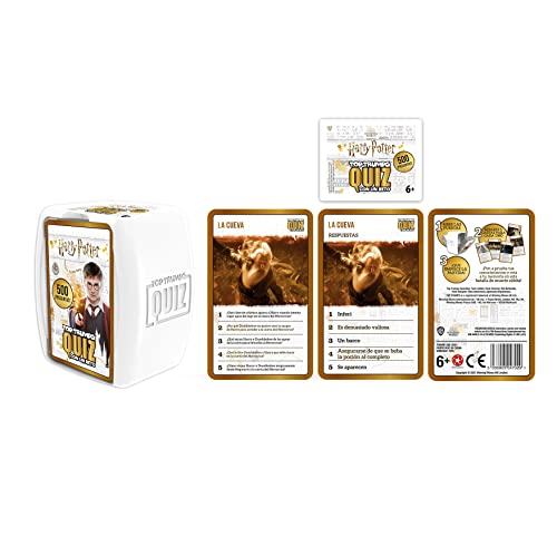 Winning Moves Top Trumps Quizz - Juego de Preguntas y Respuestas - ¡Demuestra tus Conocimientos Sobre el Universo Harry Potter! - Versión en Español