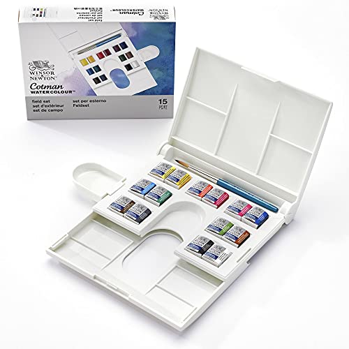 Winsor & Newton acuarela Cotman - Set de 14 medio godets de acuarela, colores surtidos