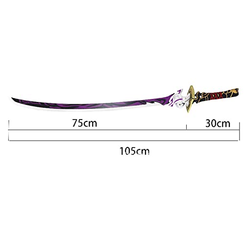 WOLWES Genshin Impact Cosplay Sword, Game Raiden Shogun Samurai Blade, PU Arma Cuchillo Modelo para Fanáticos del Anime Fiesta Fotografía Props