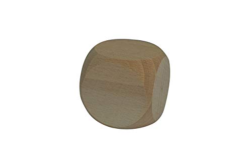 Wooden World - 10x dados de madera lisos cubos en blanco madera sin pintar seis lados 20 mm