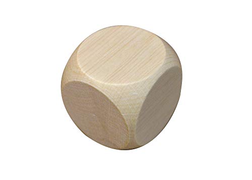 Wooden World - 10x dados de madera lisos cubos en blanco madera sin pintar seis lados 20 mm