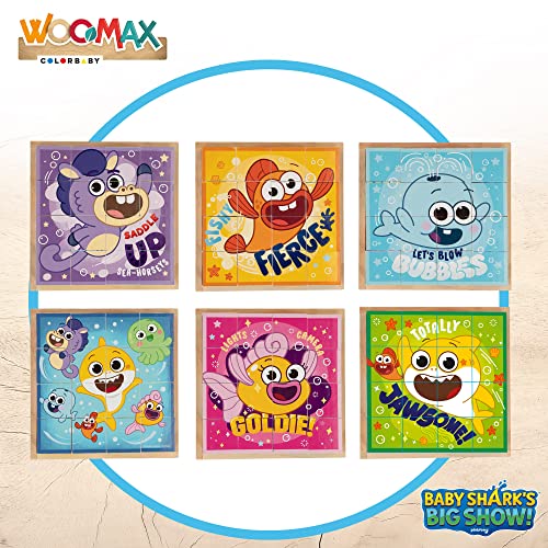 WOOMAX Baby Shark's Big Show! 48822 - Rompecabezas para niños de madera / Rompecabeza juegos infantiles, puzzles para niños / Rompecabezas en cubo infantil