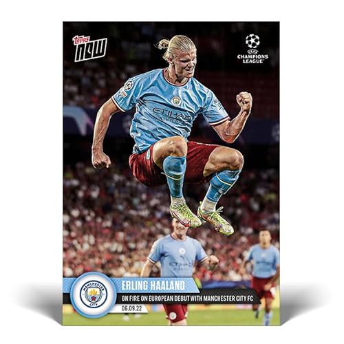 World Trading Cards - Cromos Futbol - Erling Haaland - Debut City - #006 - Cartas de Futbol - Coleccion Topps & Panini - Estuche Magnetico y Funda Protectora - Tarjeta Edicion Limitada