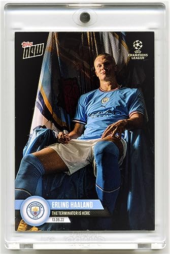 World Trading Cards-Cromos Futbol-Topps & Panini-Estuche Magnético-Funda Protectora-Tarjetas Cartas Coleccionables Únicas-Colección Edición Limitada (002_Haaland_Presentacion M. City)