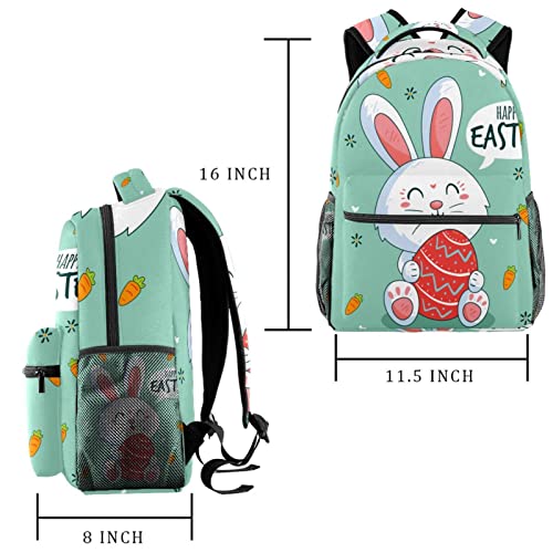 WOSHJIUK Mochila escolar Bolsa de viaje,feliz día de pascua conejito,Mochila para paseo al aire libre Mochila pequeña