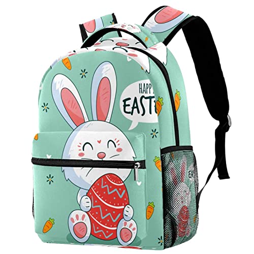 WOSHJIUK Mochila escolar Bolsa de viaje,feliz día de pascua conejito,Mochila para paseo al aire libre Mochila pequeña