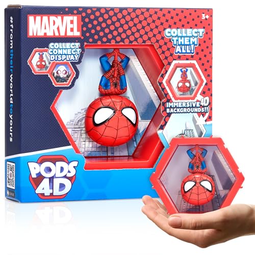 WOW! PODS - 4D Marvel Spider-Man, Figura única de Cabeza colectable Que estalla de su Mundo en el tuyo, exhibición de Pared o Estante, Juguetes y Regalos de Marvel, Serie 1 no. 411