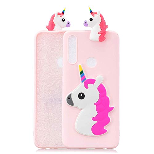 Wubao Funda Huawei P Smart Z, Ultra Delgado 3D Patrón Unicornio Animal Funda Protectiva Carcasa de Silicona Gel TPU Case Cover para Huawei P Smart Z