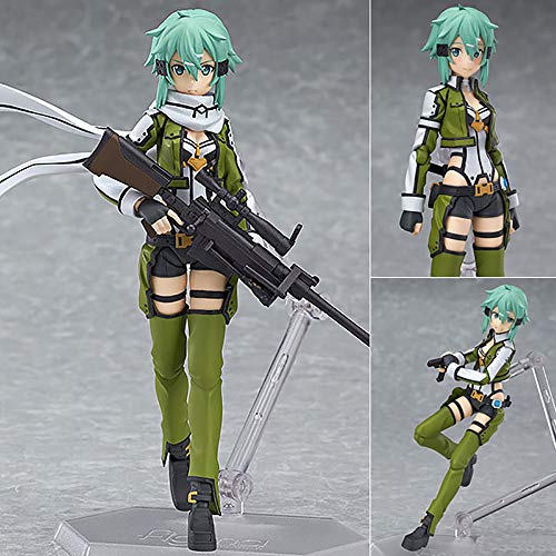 WWSZ Figura de Acción Anime Sword Art Online Sinon 15cm, Figurita Decoración Adornos Coleccionables Juguete Animaciones Modelo de Personaje, PVC Figura de acción Modelo colección