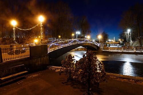 XHHZ Juego de pintura por números para adultos y niños,Navidad Ríos Rusia puentes calle Smolensk,Pintura de temas de paisaje urbano,Adecuado para juegos familiares