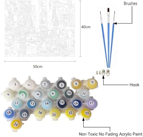 XHHZ Kit de pintura digital: arte creativo hecho fácil, diversión sin fin, mundo de color abstracto, 40 x 50 cm, sin marco