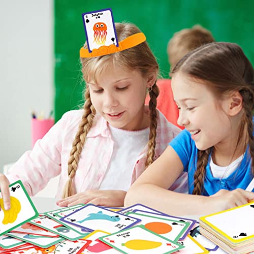 Xiaocao Juego de Diademas | Juego de Mesa de adivinanzas - 108 Tarjetas con imágenes y 2 Diademas Juego Familiar para niños pequeños Adultos Adolescentes, Juegos de Cartas para familias