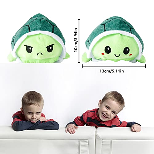 XiYee Tortuga de Peluche Juguete Tortuga de Peluche de Doble Cara, Dulce Muñeca Reversible Infantil Regalo Juguete de Peluche Pequeño Tortuga para Niñas Niños