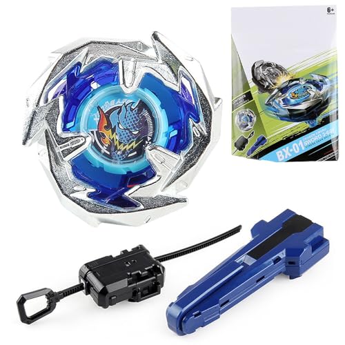 XPJBKC Bey Burst Turbo Blade Set, Peonza Starter Pack Metal Fusion, Battle Peonza Juego de Juguetes con Iniciador, Regalo para Cumpleaños, Juguetes para Niños a Partir de 6 Años, Regalo