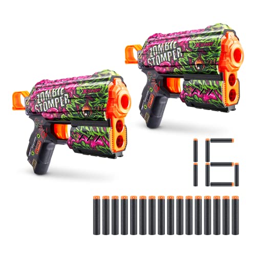 XSHOT-X-Shot Skins Flux, Zombie Stomper (Paquete de 2, 16 Dardos) Lanzadora Espuma, Color, Medium (ZURU 36551A)