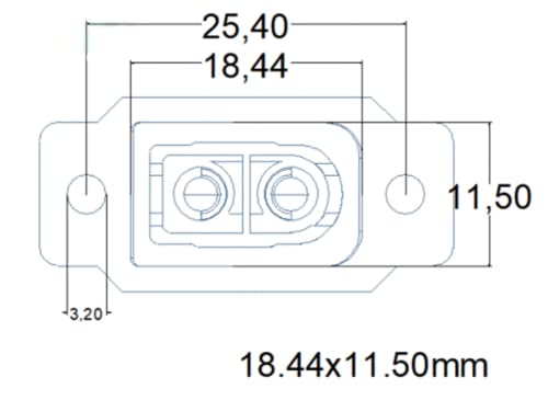 XT60BE-F - Juego de 2 conectores empotrables de alta corriente con tapa de goma, tornillos resistentes al agua para batería Lipo XT60