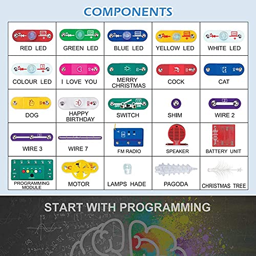 Yangers Kit de circuito electrónico para niños tablero vástago exploración eléctrica análisis de ciencia educativa y diseño conjunto para niños