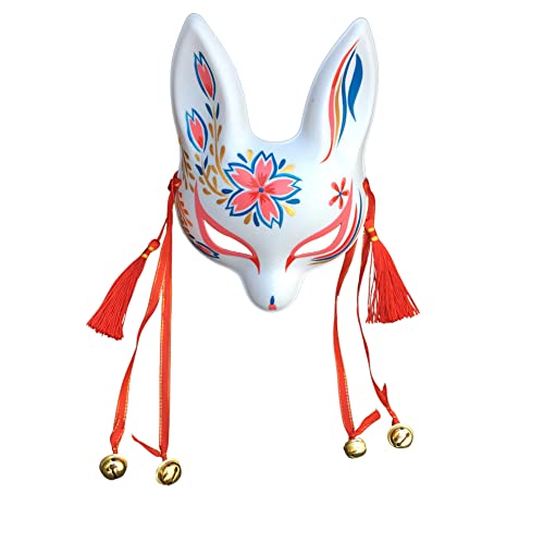 YangYong - Máscara de kitsune de conejito pequeño, japonesa, para cosplay, conejo, zorro, kabuki, kabuki, accesorios para disfraz, decoración de habitación (A)