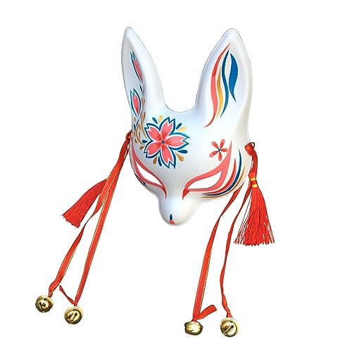 YangYong - Máscara de kitsune de conejito pequeño, japonesa, para cosplay, conejo, zorro, kabuki, kabuki, accesorios para disfraz, decoración de habitación (A)