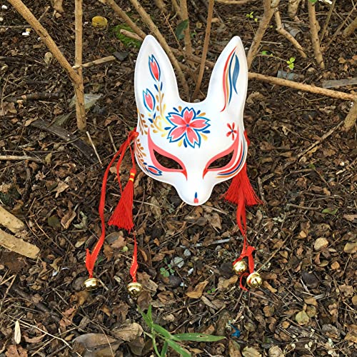 YangYong - Máscara de kitsune de conejito pequeño, japonesa, para cosplay, conejo, zorro, kabuki, kabuki, accesorios para disfraz, decoración de habitación (A)