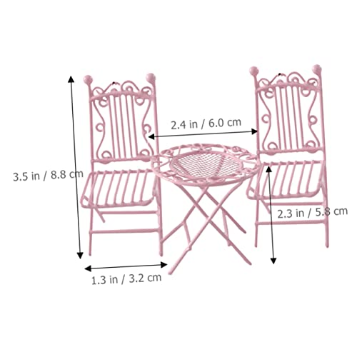 Yardwe 6 Piezas Mini Mesa y Sillas De Hierro Forjado Mesa En Miniatura Mesa De Jardines De Hadas Muebles De Jardín En Miniatura Muebles De Café Té Comedor Planchar Mesa Redonda y Sillas