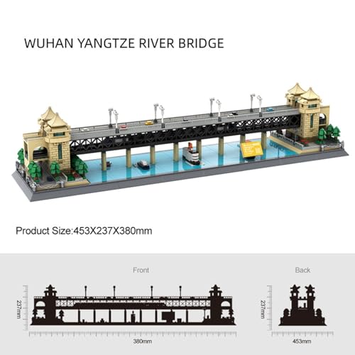 YAXRO Juego De Modelos De Bloques De Arquitectura del Puente del Río Yangtze De Wuhan,1452 Piezas Juegos De Construcción Chinos,Juguetes De Rompecabezas 3D Bricolaje,Compatible con Lego A