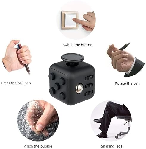 Yeefunjoy Anti-Stress Cube Stress Relieve Toy Juguete sensorial Juguete de estrés Juguete de Alivio de la ansiedad Juguete de Matar Tiempo de Dedo para Oficina Juguete de Aula Regalo - Negro