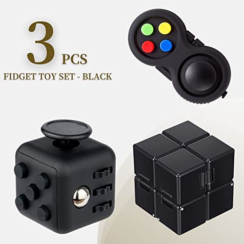 Yeefunjoy Juguete Antiestrés Stress Cube, Juego de 3 Juguetes para Fidget, Fidget Cubo Infinito Cubo Fidget Pad Fidget Toy Cube Retro Controller para ADHS Niños y Adultos Anti-ansiedad Anti-Stress