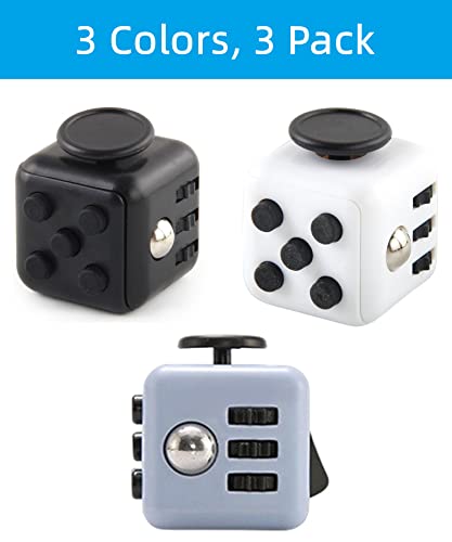 Yeefunjoy Paquete de 3 Cubo Antiestres Juguete Antiestrés Stress Cube Niños Adultos, Juguetes Antiestres con 6 Módulos Relajantes - Cube Toys Juguetes para Adultos Adolescentes y Niños