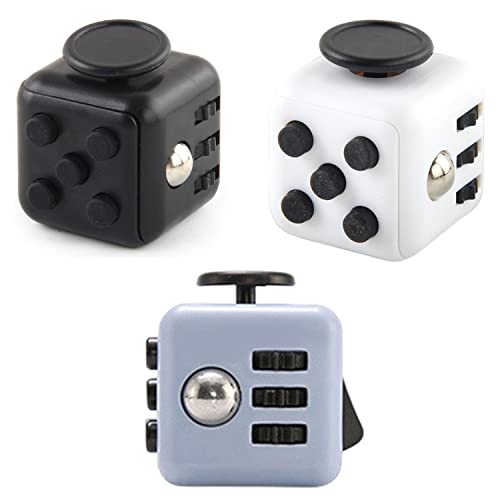 Yeefunjoy Paquete de 3 Cubo Antiestres Juguete Antiestrés Stress Cube Niños Adultos, Juguetes Antiestres con 6 Módulos Relajantes - Cube Toys Juguetes para Adultos Adolescentes y Niños