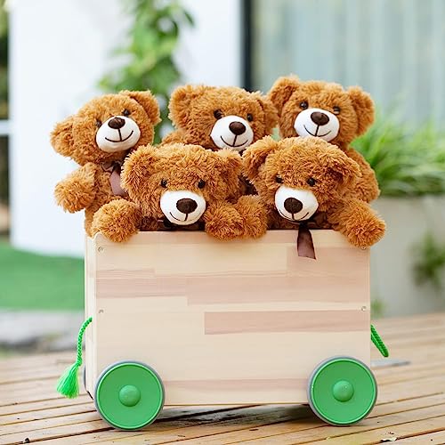 Yeqivo Ositos De Peluche Animal De Peluche Juguetes Regalo para Niño Novia 13.5 Pulgadas para Navidad Día De San Valentín Cumpleaños Boda Fiesta (Marrón,5 Pcs)