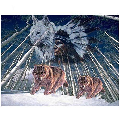 YINGXIN134 Puzzles de 2000 Piezas, Rompecabezas del tótem del Lobo de la Tribu Antigua - Cada Pieza del Rompecabezas es única - Póster de Rompecabezas Gratis - Rompecabezas para adultos-70x100cm