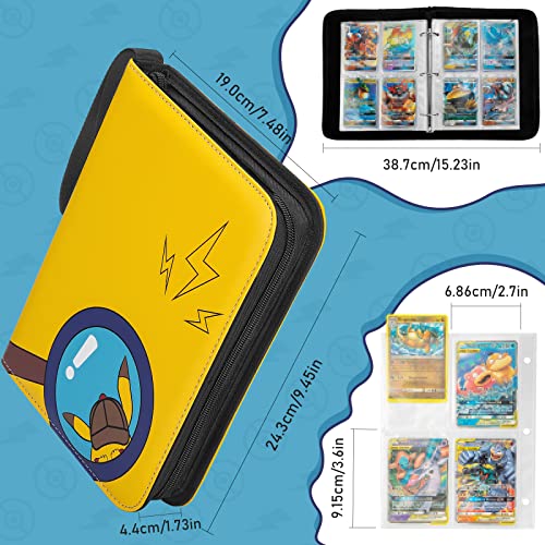 Yinke Álbum PM para Cartas 400 Tarjetas,Carpeta Cartas PM,Cremallera Grande Álbum Compatible YuGiOh/Magic MTG Coleccionables Cartas 4 funda 50 página(Magnifier)