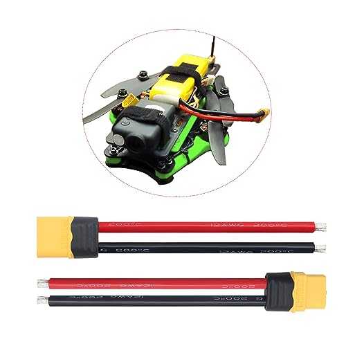 YIXISI 3 Pares XT60 XT60H Conectores, XT60H Conector Macho Hembra con Funda Conector, con 100mm 12AWG Cable de Silicona, para RC Lipo Batería FPV Drone