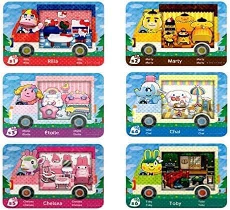 YOMADFUN 6PCS para Animal Crossing, NFC Tarjetas de Juego ACNH NFC para Tarjetas de Vehículo Redondas New Horizons - Mapas de la serie Sanrio