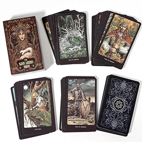 Yuechuxiao Cartas del Tarot con guía, Baraja de Cartas del Tarot para Principiantes, Baraja de Tarot de Palabras Clave, Herramientas Originales de adivinación para Contar el Futuro