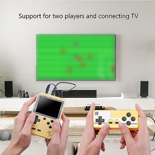 Yumcute Consola de juegos portátil, consola de juegos retro portátil con 500 juegos clásicos, pantalla de 3.0 pulgadas, batería recargable de 1020 mAh para conectar TV y dos jugadores, regalos para