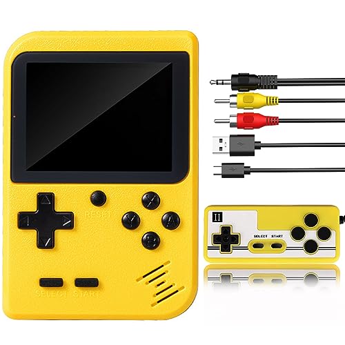 Yumcute Consola de juegos portátil, consola de juegos retro portátil con 500 juegos clásicos, pantalla de 3.0 pulgadas, batería recargable de 1020 mAh para conectar TV y dos jugadores, regalos para