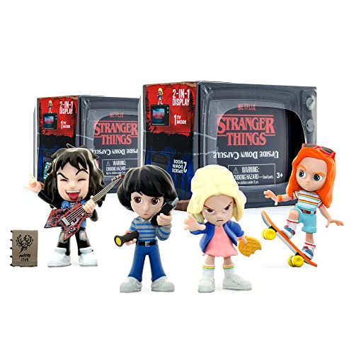 YuMe Figura de acción oficial de Netflix Stranger Things Surprise Upside Down Capsules Vintage Blind Box de los años 80, regalos coleccionables para coleccionistas, juguetes, mercancía (2 unidades)